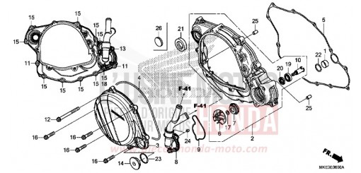 PANNEAU CARTER-MOTEUR D./POMPE A EAU CRF450RH de 2017